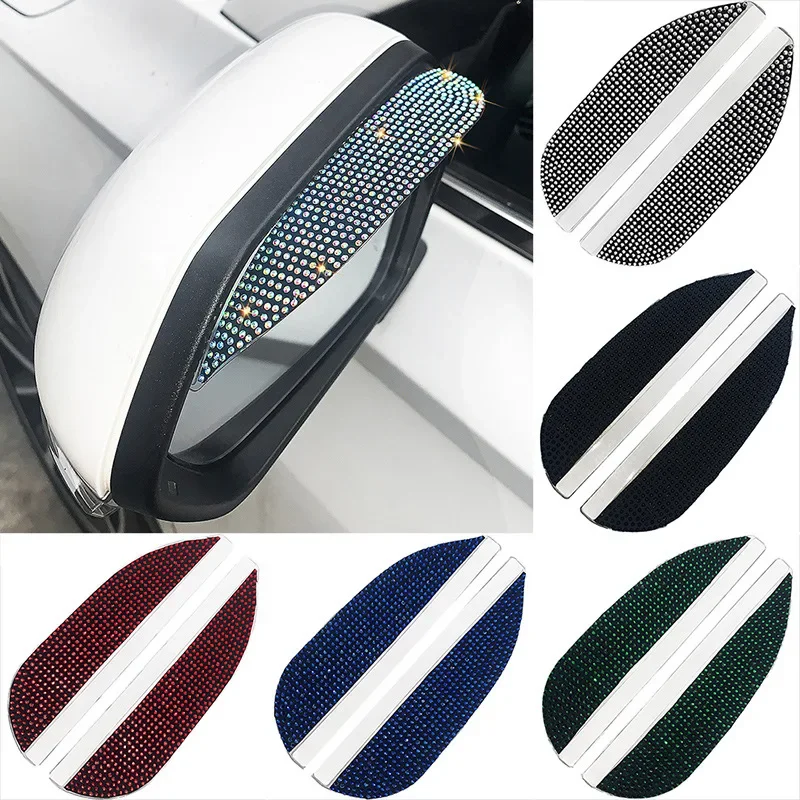 

Rhinestone Car Side Rearview Mirror Eyebrow Rain Waterproof Car Rearview Mirror Sun Visor Shade Rain Shield Auto Accessories