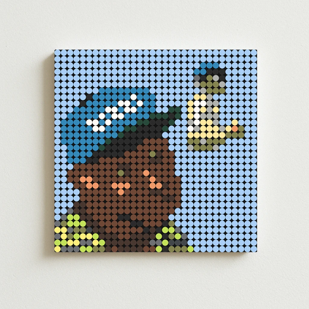 

Tyler the Creator Wolf Iconic Album Cover Pixel Mosaic Brick Art Poster for Bedroom Study Living Room Cafe Music Studio