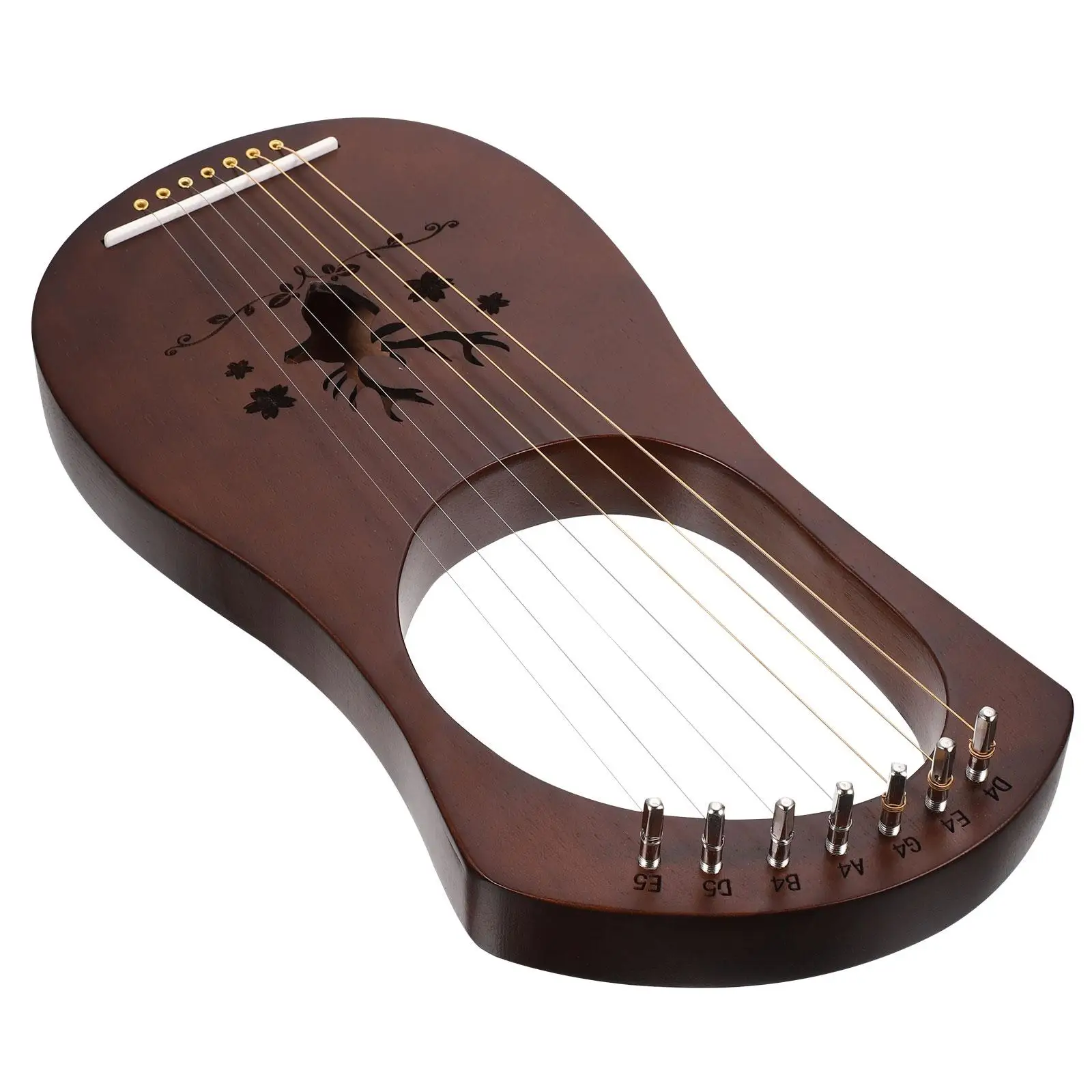 

Lyre Harp Musical Instrument Portable H held Ancient Style Stringed Wood Body 7 Strings chestral Harp Gifts Kids