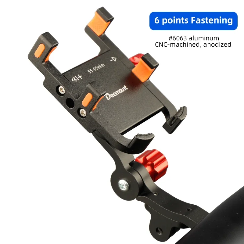 Road Bike Phone Mount N Light/Camera Stand Rack In 1 for Aero Handlebar Install 55-95mm Width Cell Phone Bracket 360 Rotatable