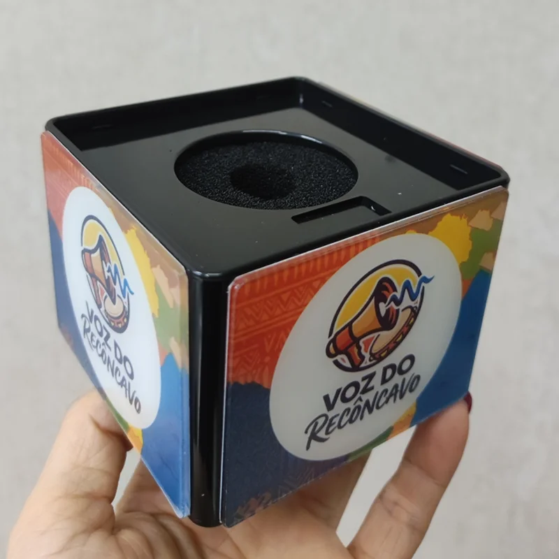 PRO DIY Triangle Square Mic Flag Shape Interview Speech Customize Microphone Logo Flag Station Customization Esponja
