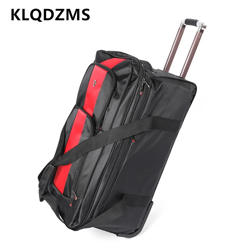 

KLQDZMS Large Capacity Luggage Traveling Large 28"30"Foldable Trolley Case Oxford Cloth Cipher Case Universal Wheel Suitcase