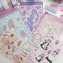 Sweet Character Handbook Sticker Material Sweet Cool Girl