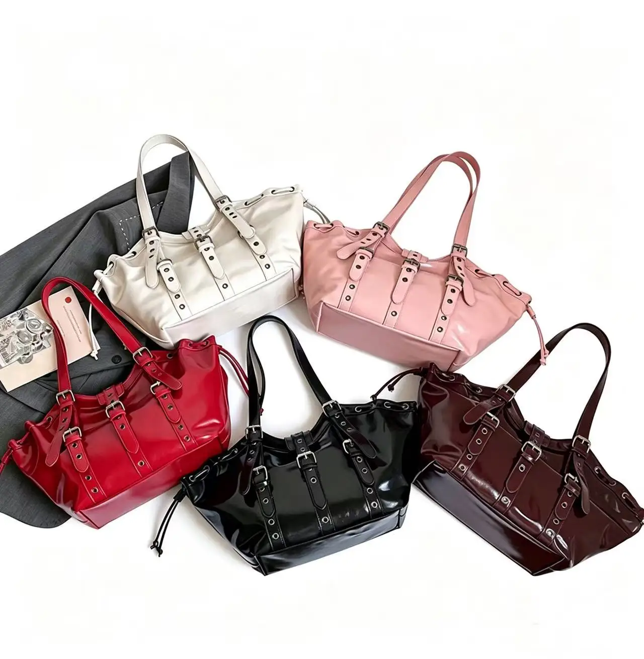 2026 Spring New Fashionable Commuting Pu Large Capacity Tote Bag Women's Shoulder Handbag Large Capacity Bag