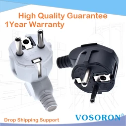 EU 4.8mm France Germany Adapter Extension Cord Connector Plug 16A Male Outlets Rewireable Power Plug Schuko Electeical Socket﻿﻿