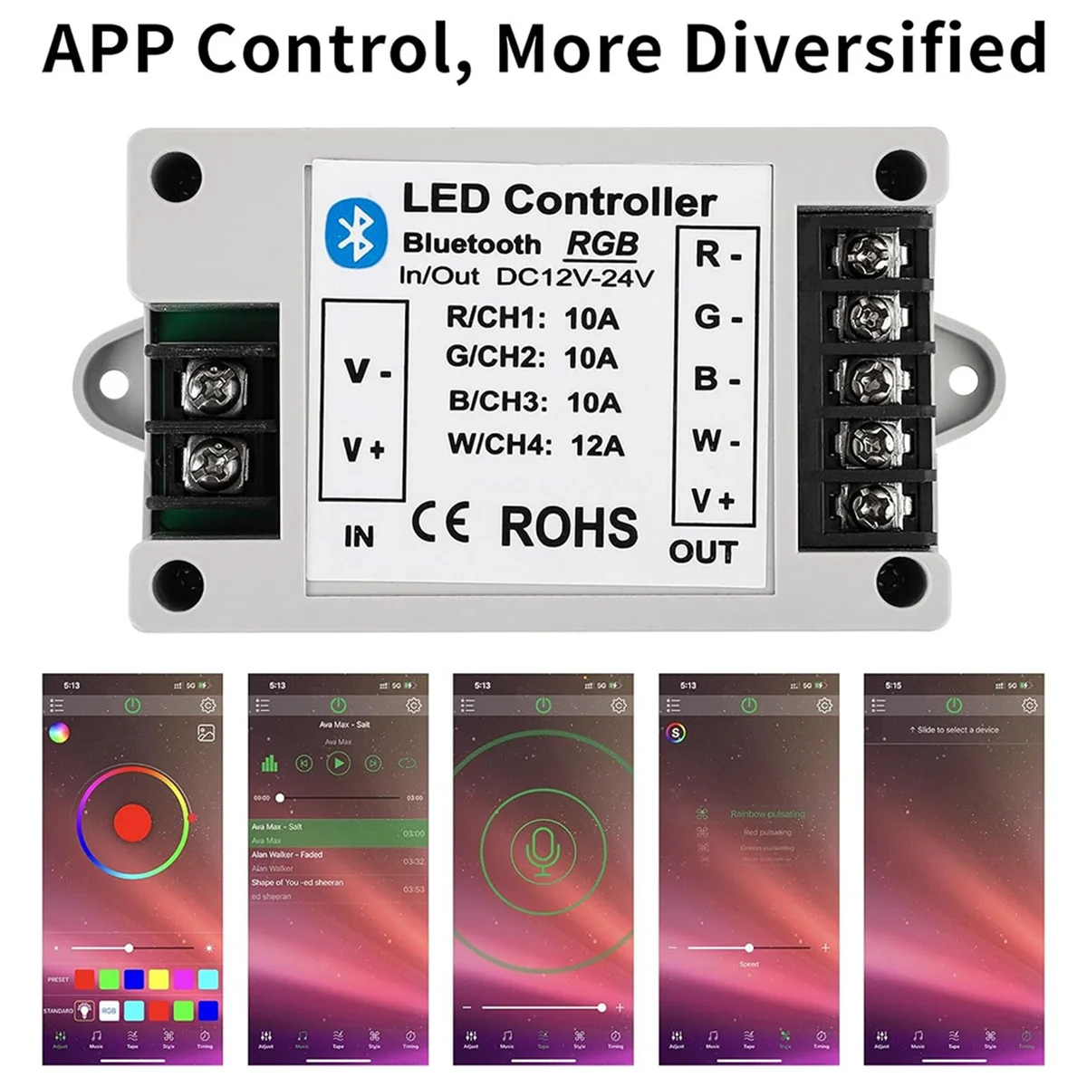 De Nieuwe RGB/RGBW LED Bluetooth Controller RGB LED Strip Licht Controller Telefoon APP Controle voor 5050 3528 RGB LED StripLights