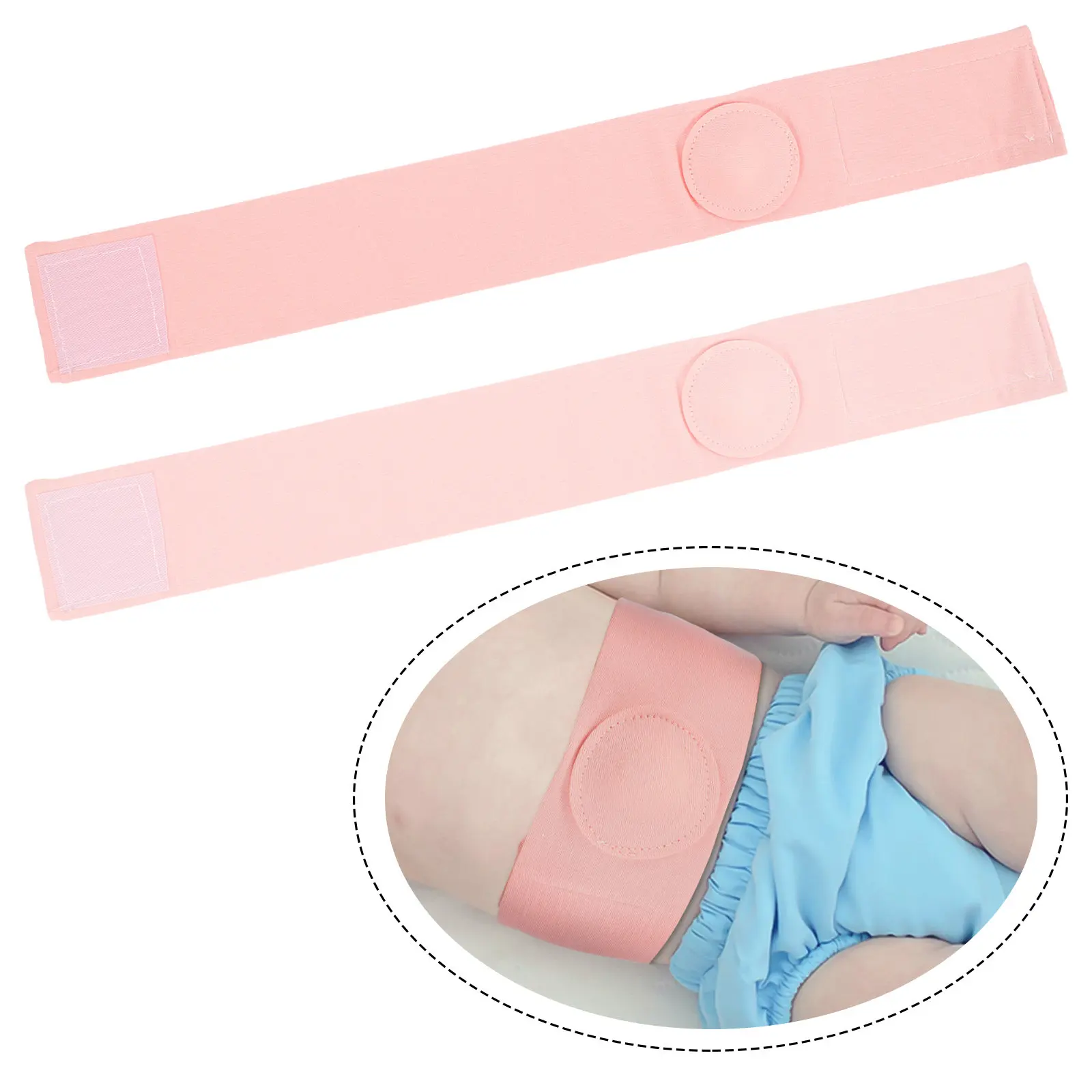 

2Pcs Cotton Umbilical Hernia Belt Abdominal Support Soft Adjustable Navel Band Belly Band Hernia Belt for
