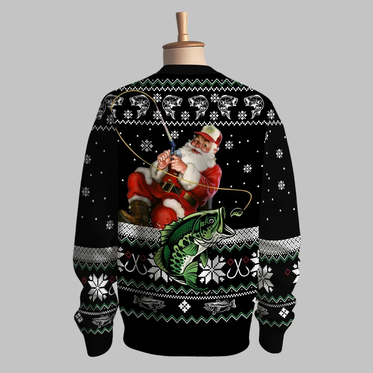 3D printing 2025 Santa Claus kucing lengan panjang pakaian olahraga pria warna-warni tato hewan cetak Harajuku kasual pullover trendi styl