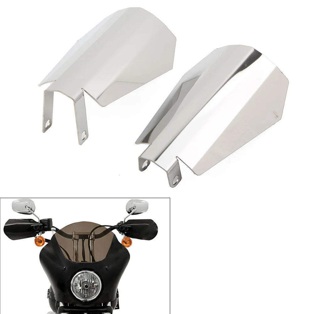 2x Chrome Motorbike Steel Hand Guards Guard For Harley Touring Road Street Electra Glide FLHT FLHR