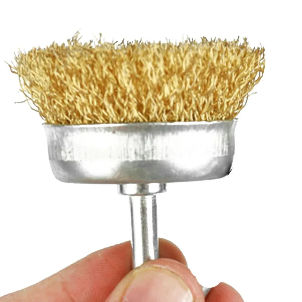 Professional Stainless Steel Wire Wheel Brush for Grinder Rotary Tool 6mm Shank Copper Plating Rust and Paint Removal