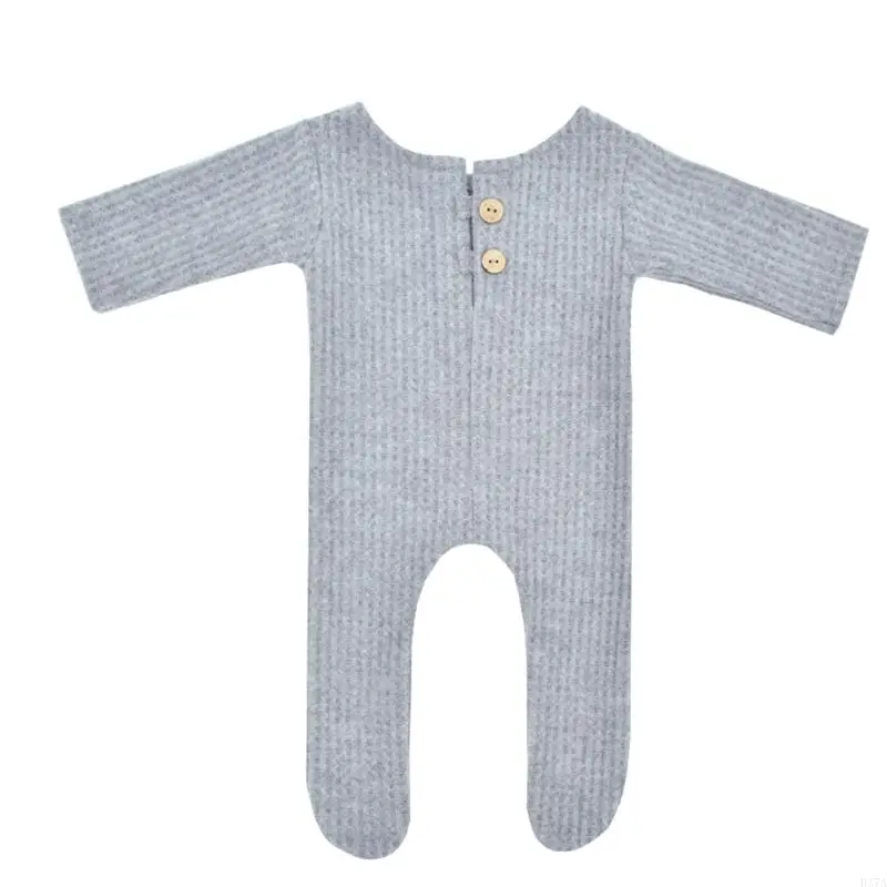 H37A 0-3 Month Baby Photo Props Soft Knit Sumpsuit para sesiones fotos fotos recién nacidas