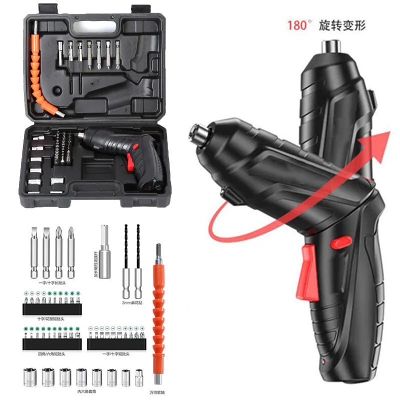 3.6V electric screwdriver mini rechargeable electric hand drill driver multi-function household folding lithium electric drill