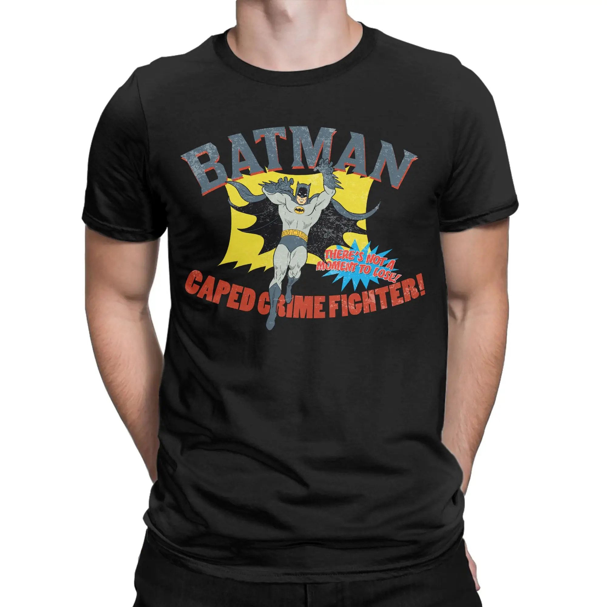 Harajuku Batmans Caped Crime Fighter T-Shirt Unisex 100%Cotton Short Sleeve  Crewneck Summer Tops