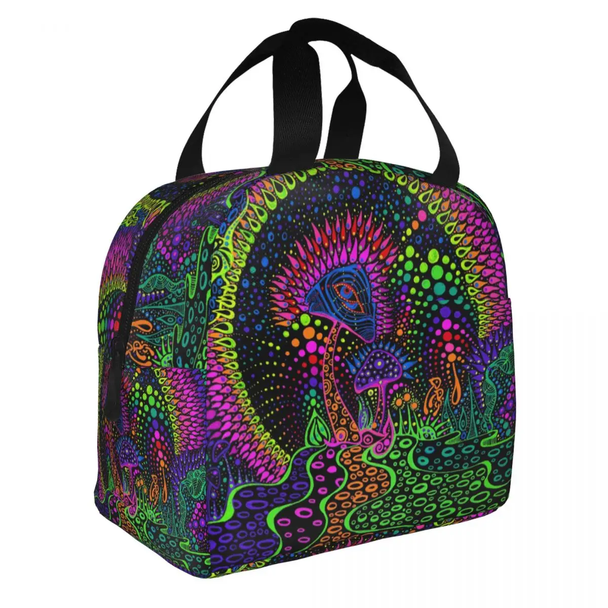 Custom Psychedelic Magic Mushrooms Print Lava Insulated Lunch Bag for Women Waterproof Thermal Cooler Lunch Box Work School