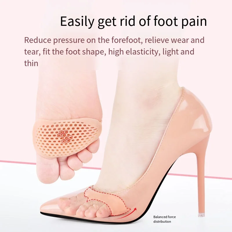 هلام السيليكون الأمامية وسادة فاصل أصابع القدم الإبهام أروح العظام حامي القدمين الورم الضابط أداة حماية القدمين الرعاية وسادة #5