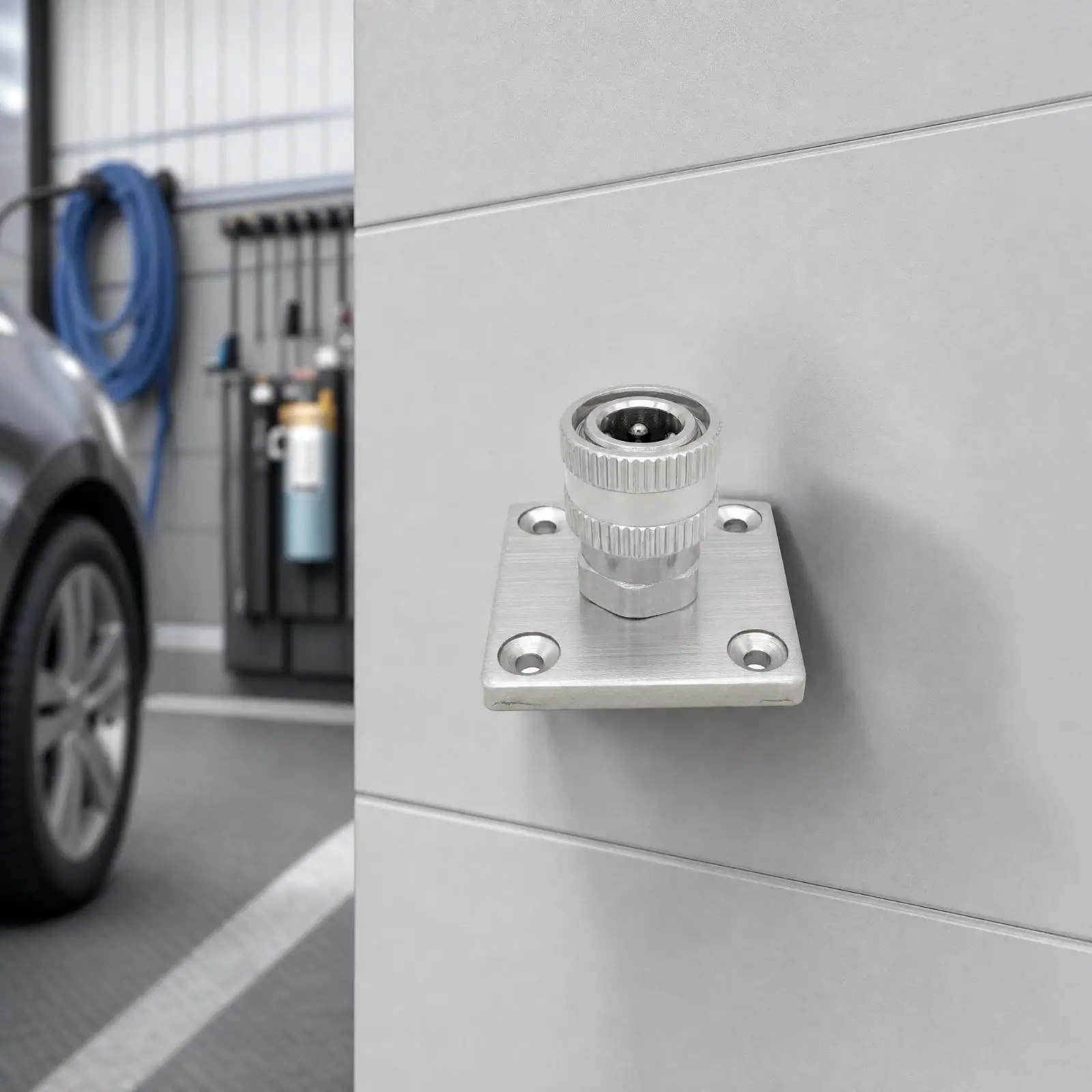 Heavy Duty Aluminum Wall Mount Storage Rack for Push to Connect Foam Dispenser with Knurled Grip Rings for Workshop