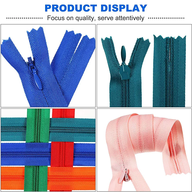 10PCS Nylon Invisible Zippers Coil Zipper Tailor For Handcraft Sewing Cloth Accessories 15cm 28cm 35cm 40cm 45cm 50cm 55cm 60cm