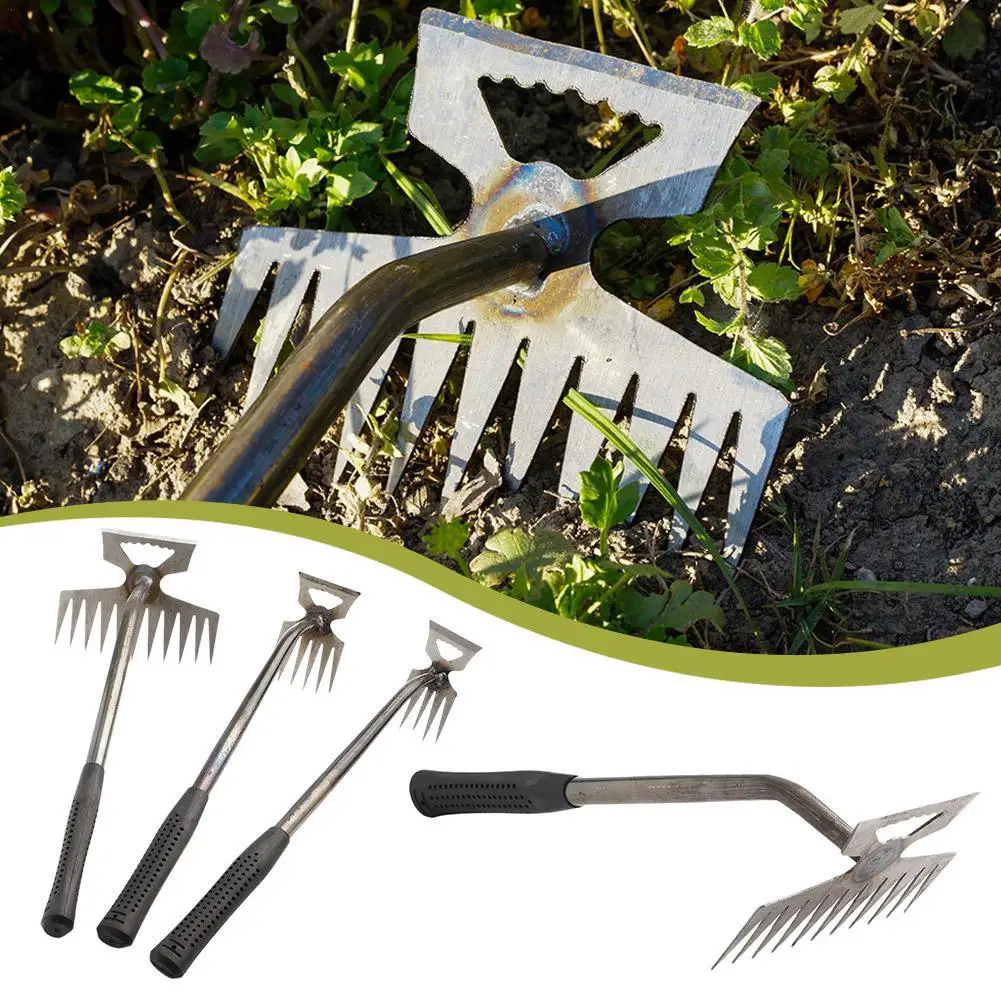 

2 In 1 Uprooting Weeding Tool Ergonomic Handle Manual Loose Soil Weeder Lightweight Weeding Removal Puller V Fork Garden Shovel