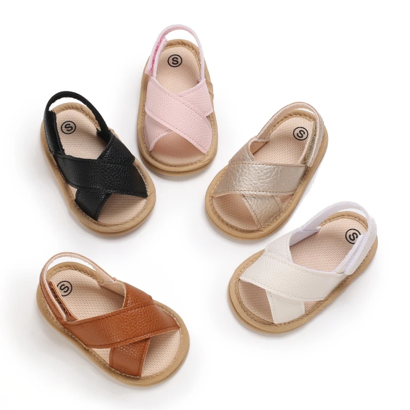 Spring/Summer Baby Girls' Casual Sandals with Soft Cloth Soles for Breathability, Non slip, and Non slip. Walking Shoes with Laz