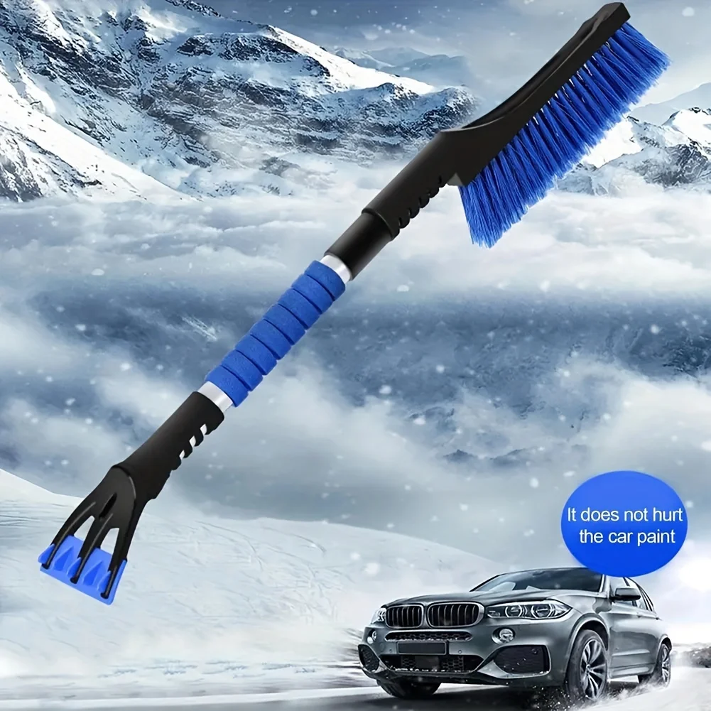 Portable Car Truck Snow Brush with Ice Sceaper Paint Protective Snow Aluminum Rod Remover Winter Snow Ice Shovel Kit