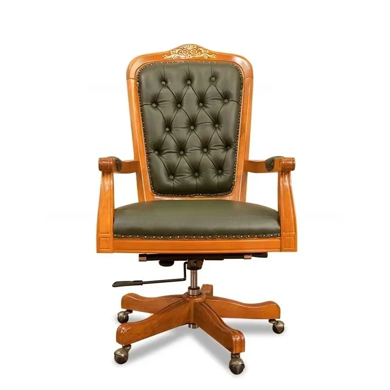 K204 High Back Chair Leather Wooden Boss Chair