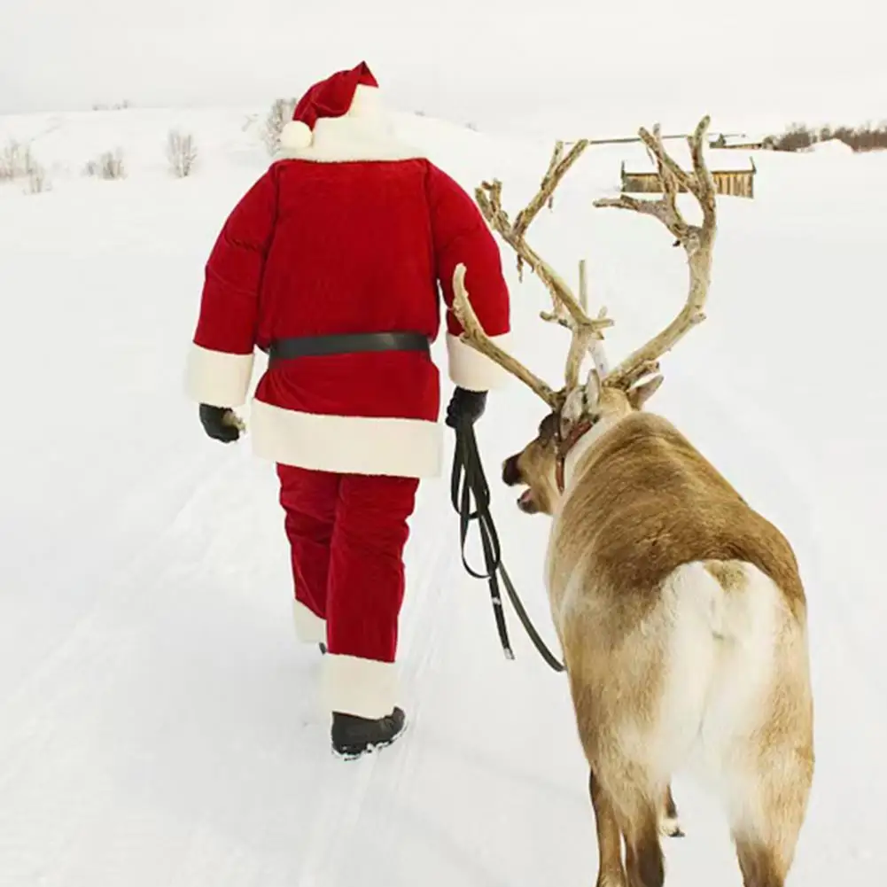 サンタクロースのコスプレ衣装セット,クリスマスのパフォーマンス,トップパンツと帽子を含む写真衣装,ドラマ