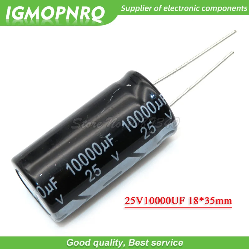 5PCS 25V10000UF 18*35mm 10000UF 25V 18*35 Aluminum electrolytic capacitor