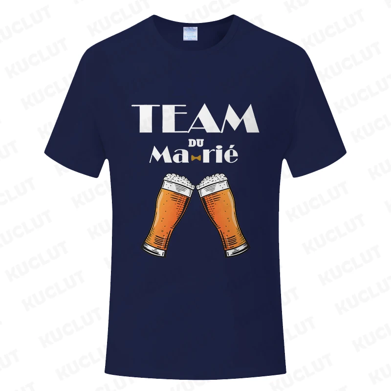 Evg فريق متزوج فيوتشر العريس أفضل رجل فرقة الملابس حفلة البكالوريوس تي شيرت الفرنسية الرجال واحد وداع القمم الزفاف تيز #4