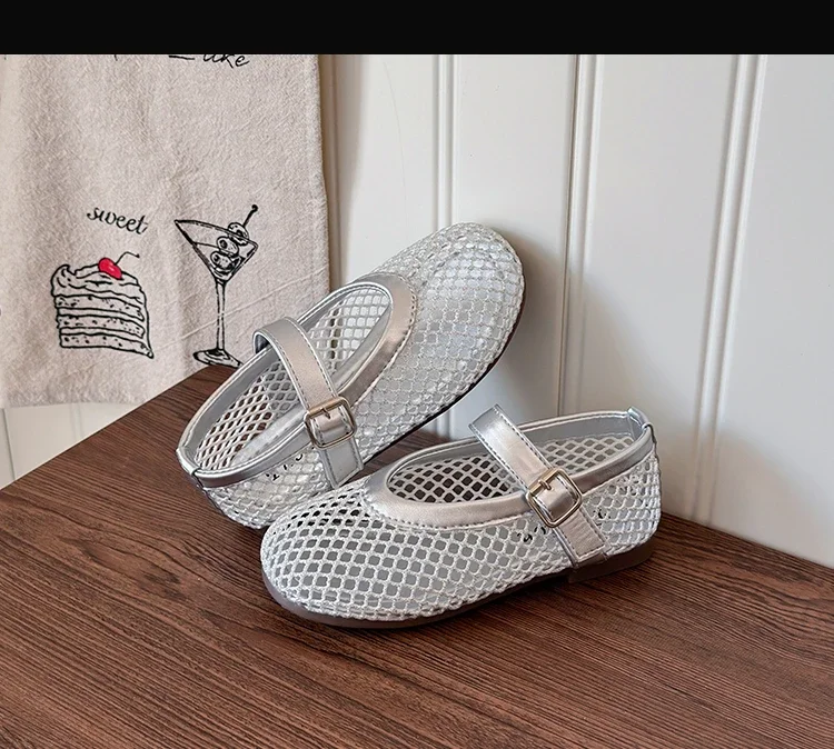 JGSHOWKITO Kleinkind Mädchen Mesh-Sandalen Sommer Knöchelriemchen-Schuhe Rutschfeste Kinder Prinzessin Outdoor Strand-Sandalen Netz Atmungsaktiv Weich – Detail 3