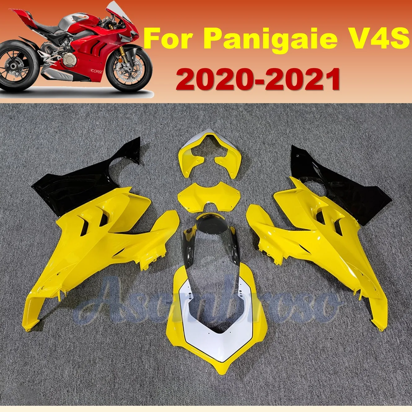 

Аксессуары для мотоциклов, обтекатель для DUCATI Panigale V4/S V4R Streetfighter V4/V4S 2020-2021, желтый, черный