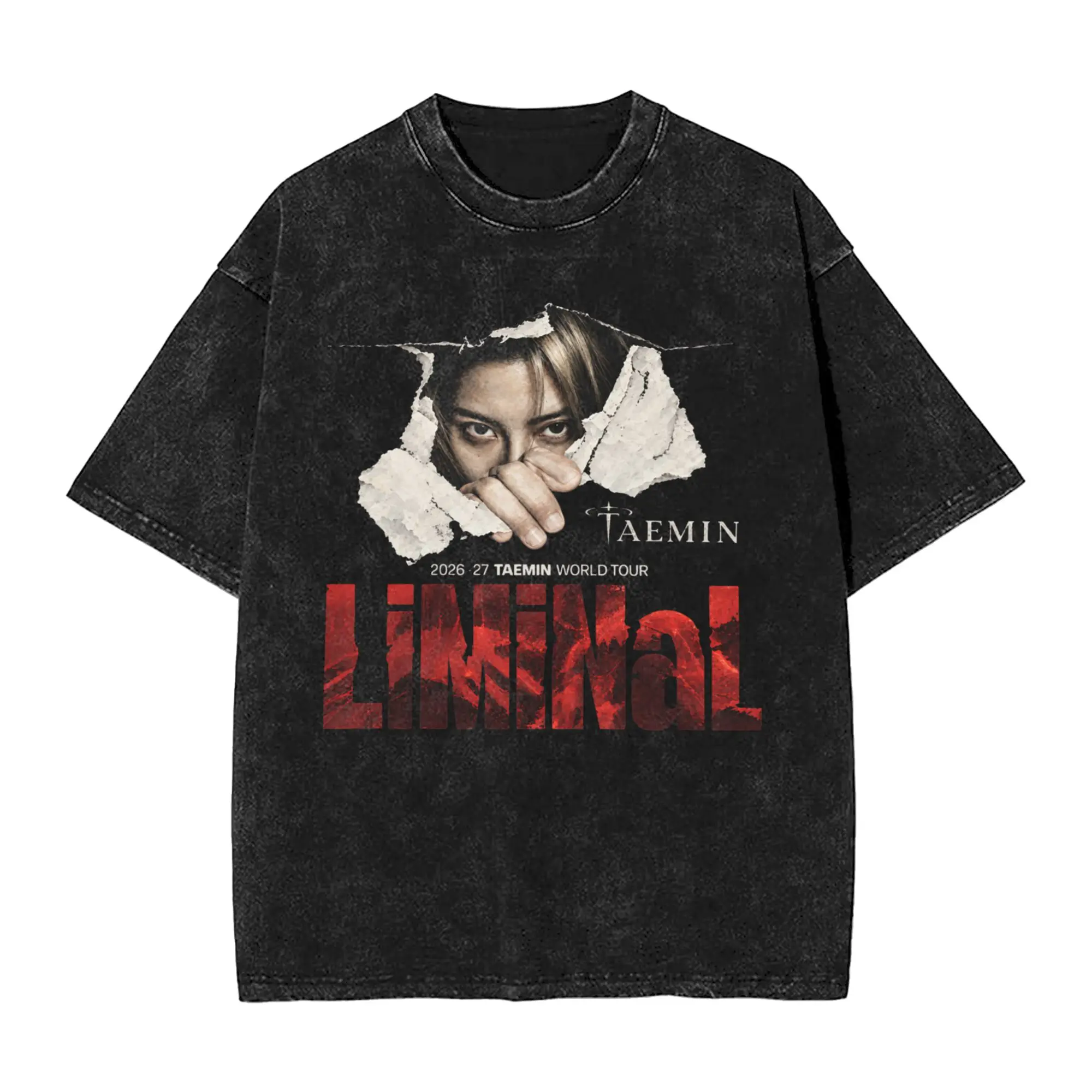 TAEMIN LiMiNaL World Tour T Shirt Men 100% Cotton Hipster T-Shirts O Neck  Tee Shirt Short Sleeve Clothes Gift Idea