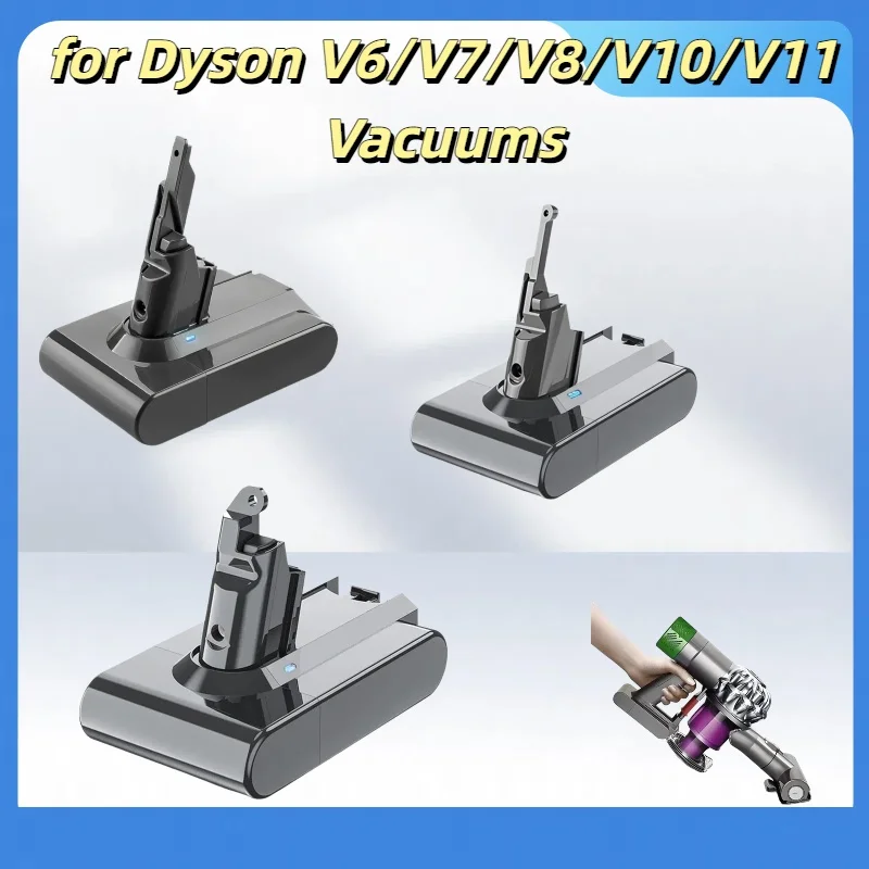 

6000/8000/9800/12800mAh Compatible Battery for Dyson V6/V7/V8/V10/V11 Vacuums, Long Lasting Power with Stable Energy Output
