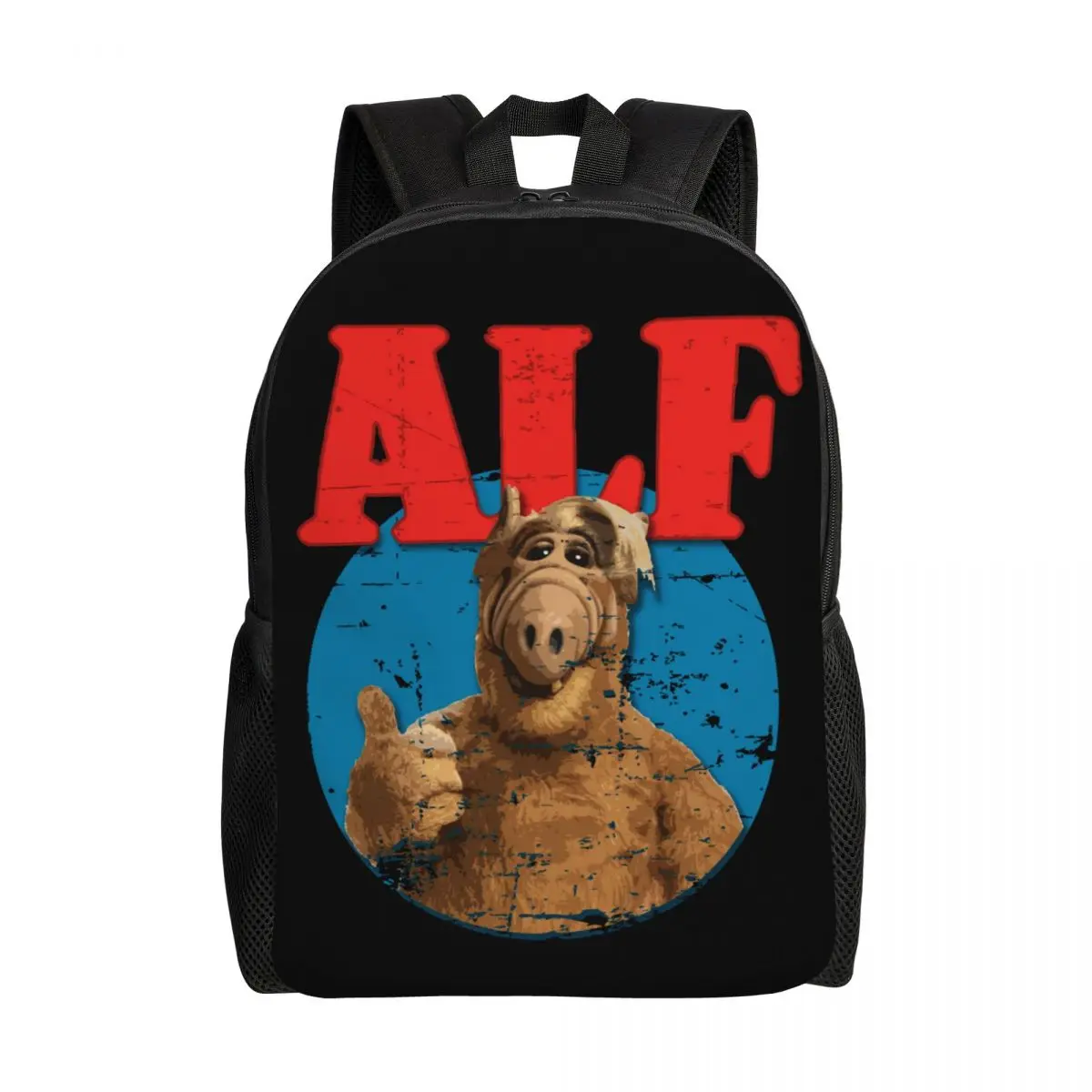 

ALF Travel Backpack Women Men School Laptop Bookbag Funny Tv Gordon Shumway Sitcom Cat Series Alien College Student Daypack Bags