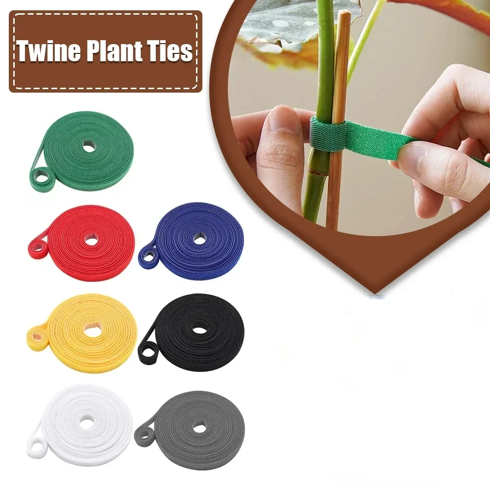 

5 Rolls Green Garden Twine Plant Ties Nylon Plant Bandage Garden Hook Loop Bamboo Cane Wrap Support Garden Accessories