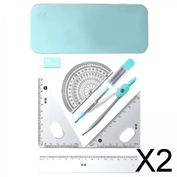 2xMath Geometry Set with Storage Case Reusable Portable for Kids