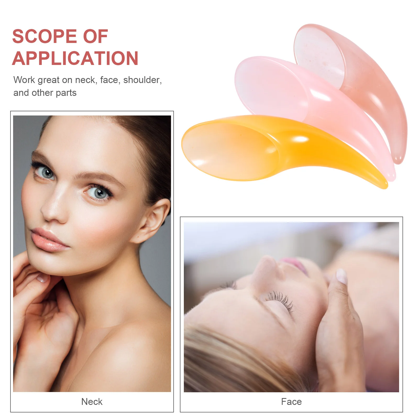 

3pcs Sha Board Plate For Face Neck Back Massage Tool Spa Beauty Scraping Plate Care Pain Relief Beauty Scraping Board