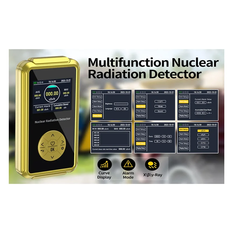 A41T Geiger Counter Nuclear Radiation Detector Geiger Plate Radioactivity Detector For Nuclear Wastewater For PC Software Durabl