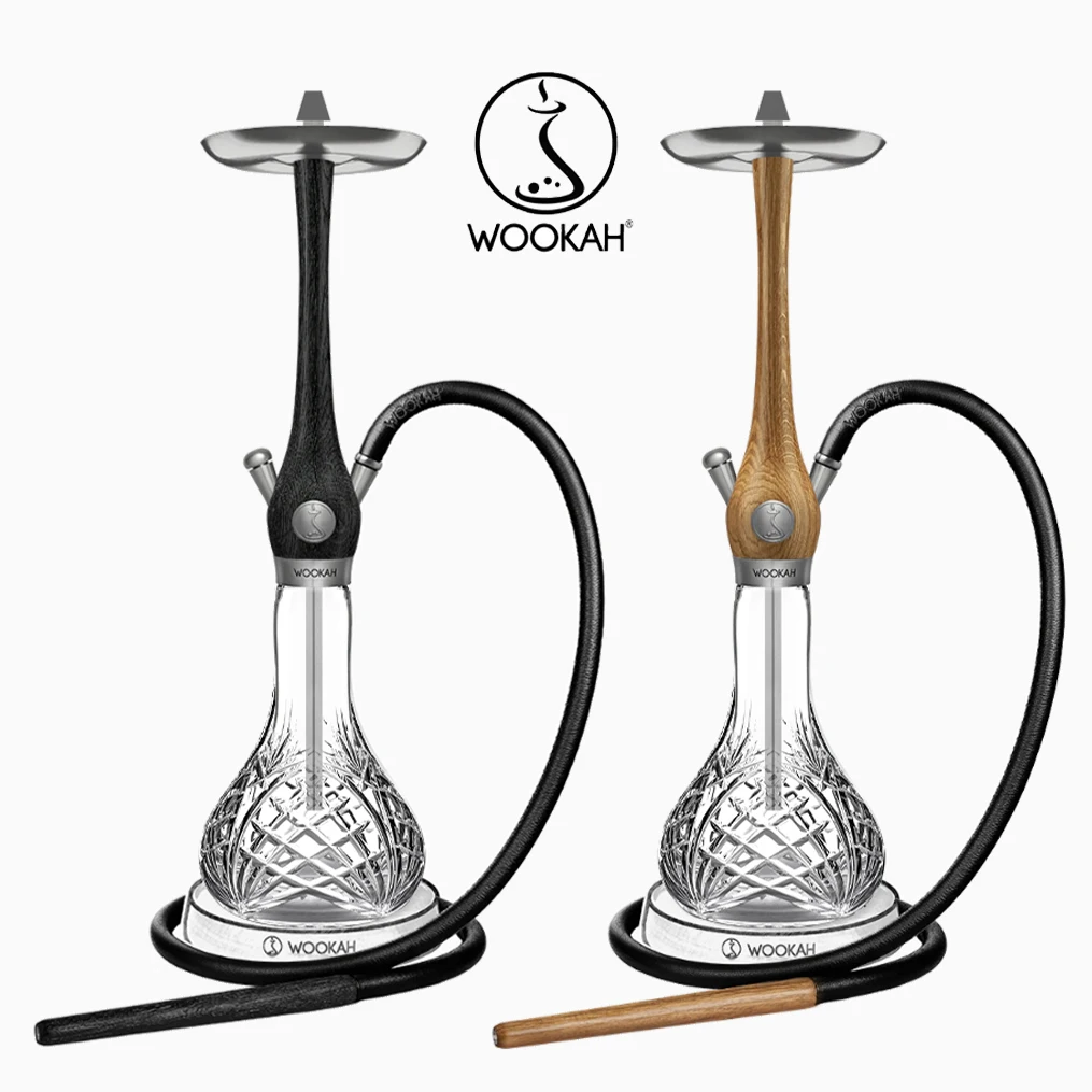 Wookah Hookah Shisha Set High-quality Solid Wooden Hookah with Glass Bottle Single Pipe