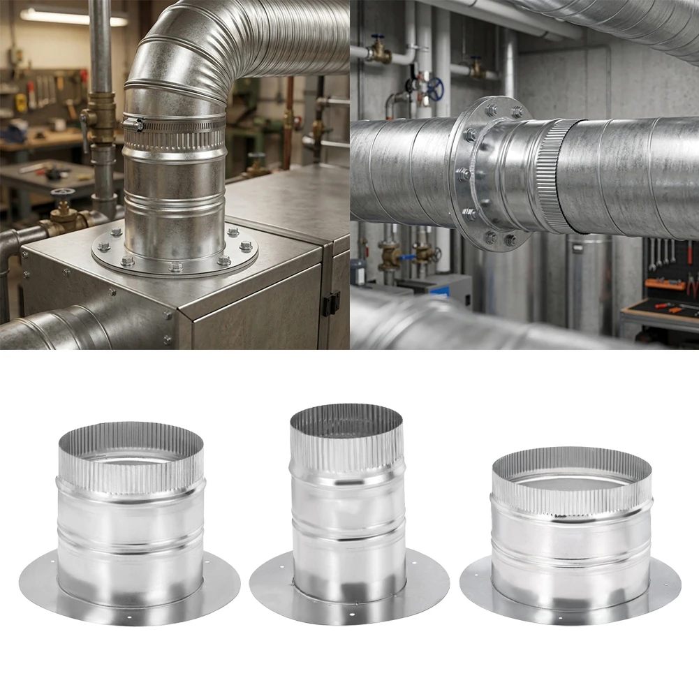 4 6 8 Inch Galvanized Iron Duct Connector Flange Collar For HVAC Exhaust-Fan Dryer Ventilation Pipe Fitting Accessories