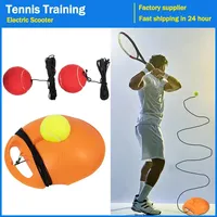 Tennis Practice Device Rebound Ball with Long Elastic Rope Aids Equipment Base Solo Tennis Trainer Heavy Duty Tennis Training