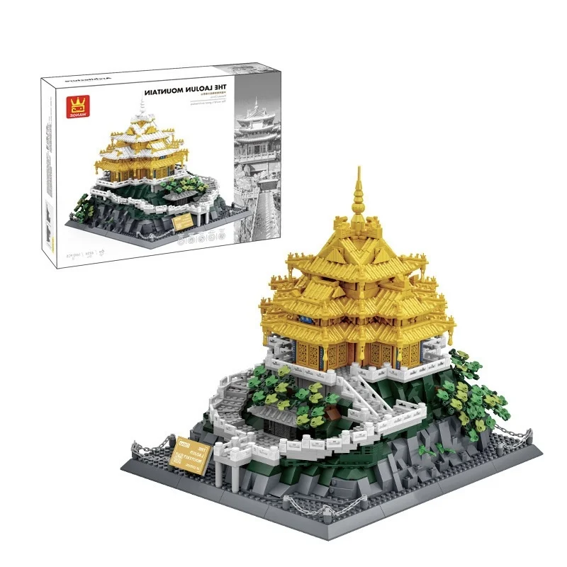 Blocs de construction créatifs modèle Laojun blocs de construction de montagne ensemble Architecture imprimé assembler des briques jouets cadeaux d'anniversaire