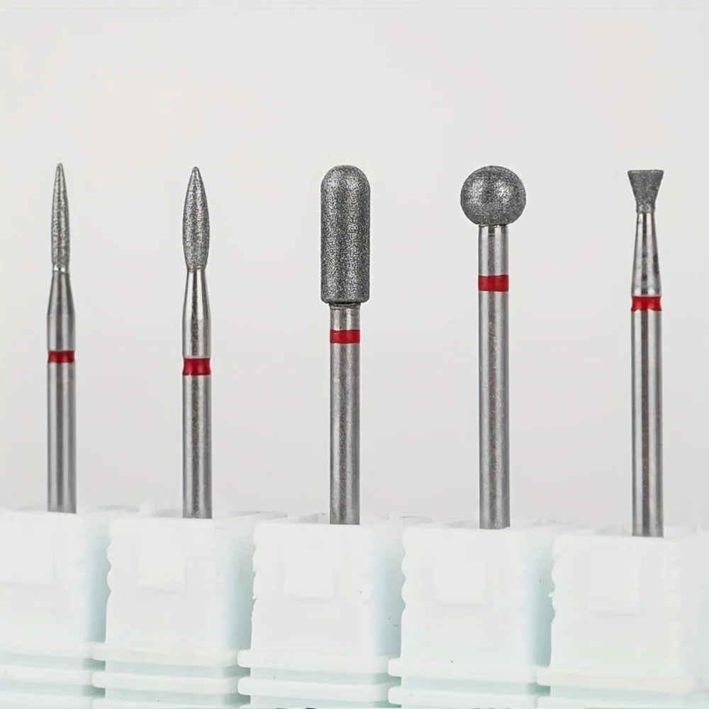 6pcs/set Nail Files Drill Cuticle Polishing Bit Diamond Cutters for Manicure Cuticle Burr Milling Electric Manicure Drill Sets