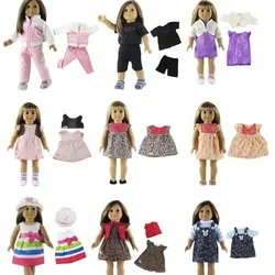 1 conjunto de roupas de boneca lindas e casuais para boneca americana de 18 polegadas, muitos estilos para escolha A90