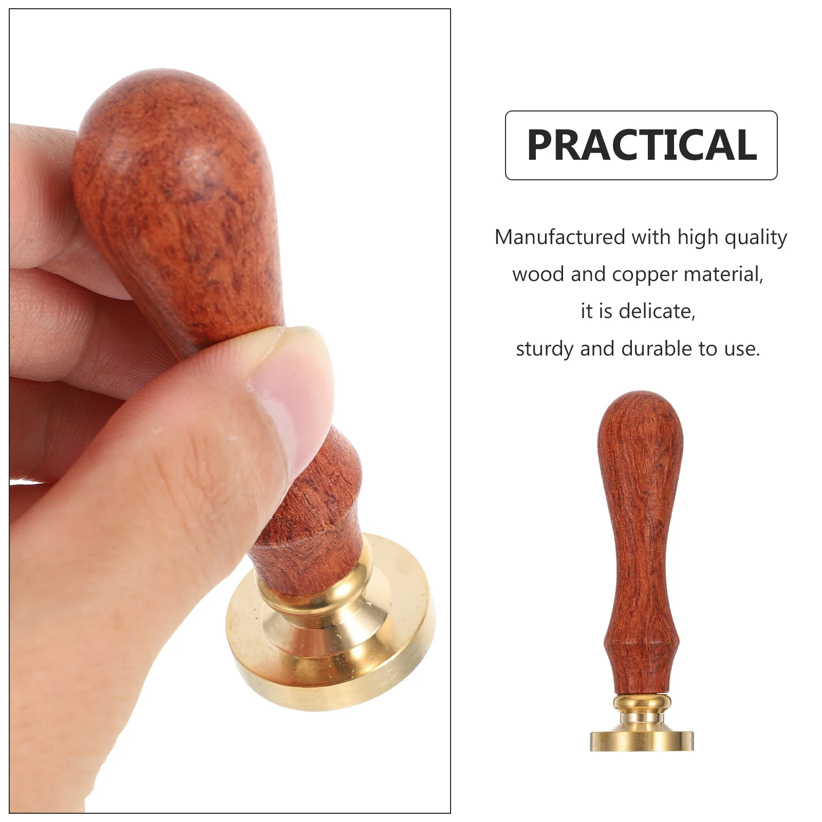 

Copper Head Wax Seal Stamper Retro Style Wood Handle for Scrapbook Envelope DIY Decoration Wax Seal Pattern Stamp