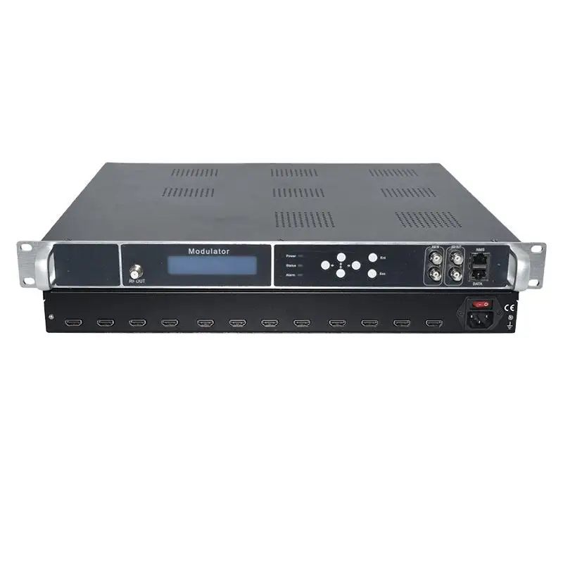 HD Modulator Digital Encoder 24-in-1 for RF DVB-T/DVBC ISDBT CATV 1080P HEVC/H.265 for Input Metal Construction 5-Year Warranty