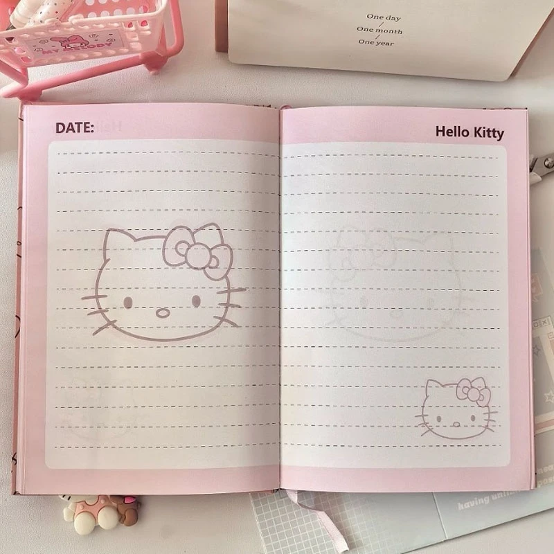 Miniso-Cuaderno rosa con dibujos animados de Anime, alta belleza, estudiante, aprendizaje, escritura, dibujo, cuaderno duro, grabación de notas, juguete, papel de regalo