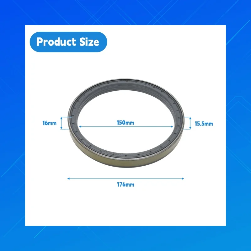 

OEM:Corteco 12013126B.Size:150x176x15.5/16mm,DMHUI high-qualityNBRtractor oil seals,applicable to Corteco 12013126B Tractors