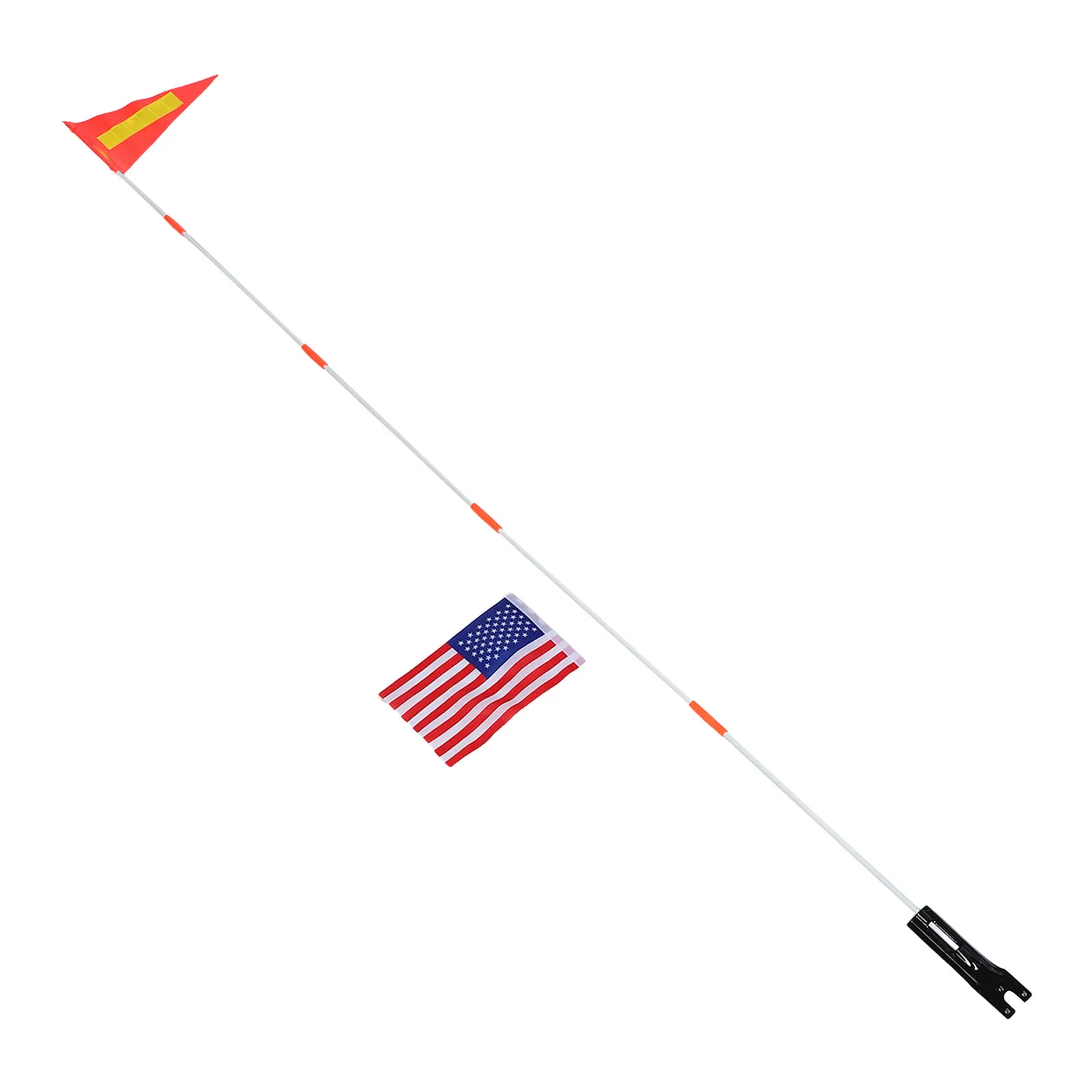 

1 Set Orange Bike Safety Flag With Pole High Visibility Waterproof Adjustable For Cycling Outdoor Use Traffic Warning Flag