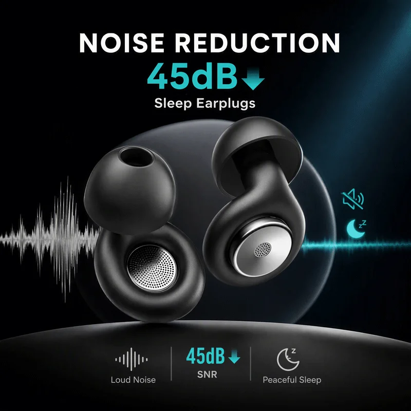 Ear Plugs for Sleeping Noise Cancelling ,Reusable Silicone Earplugs with 8 Eartips and Portable Storage Case