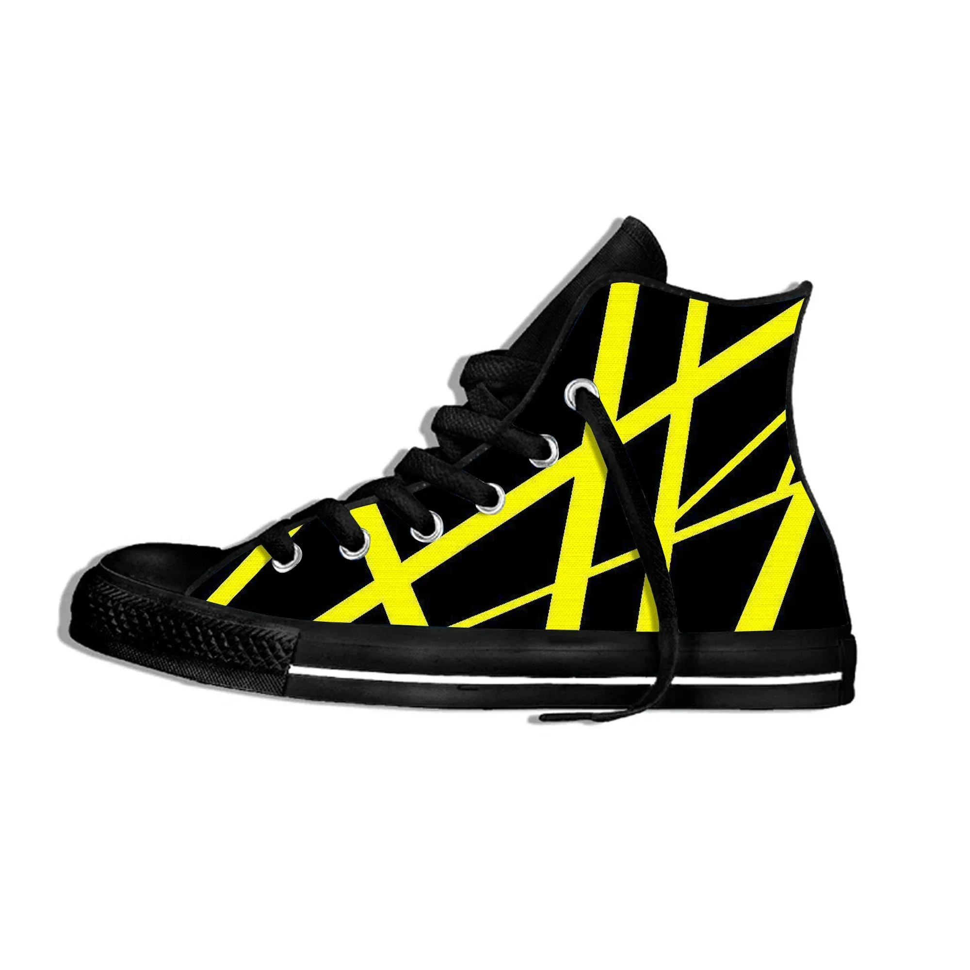 

Hot Summer Van EVH 5150 STRIPES Halen Music Rock Fashion High Top Canvas Shoes Men Women Casual Sneakers Classic Board Shoes